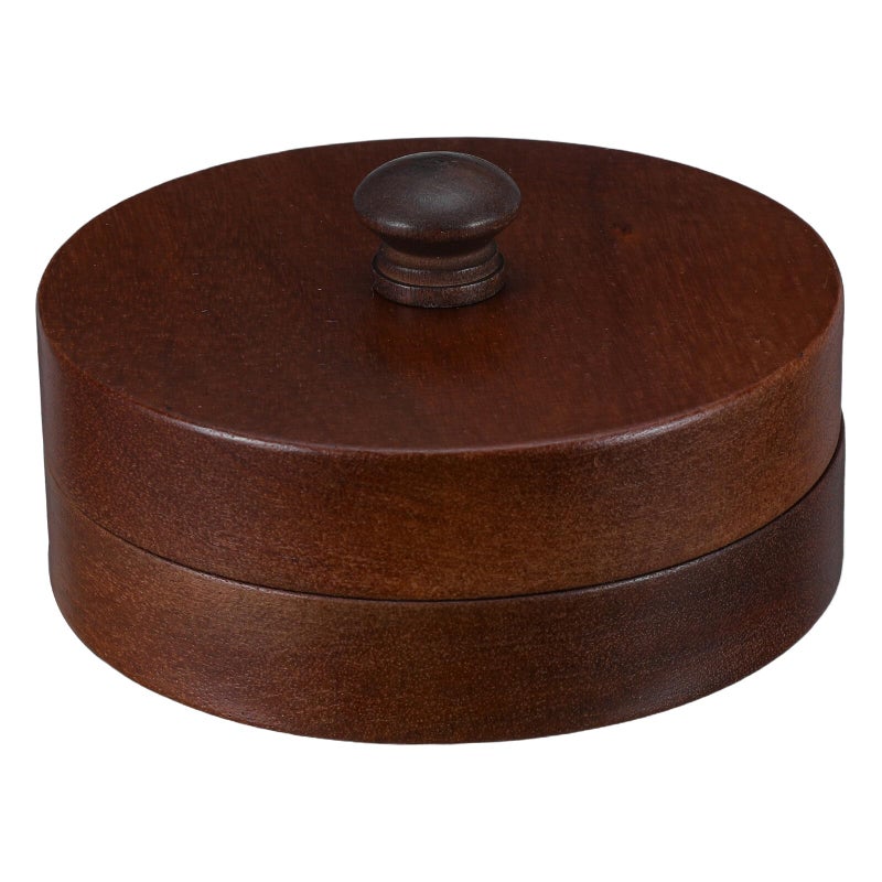 Wooden Ashtray with Stainless Steel Lid Windproof Cigar Holder for Home Outdoor Use - Image 2