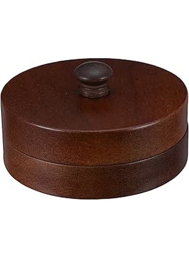 Wooden Ashtray with Stainless Steel Lid Windproof Cigar Holder for Home Outdoor Use - Image 1