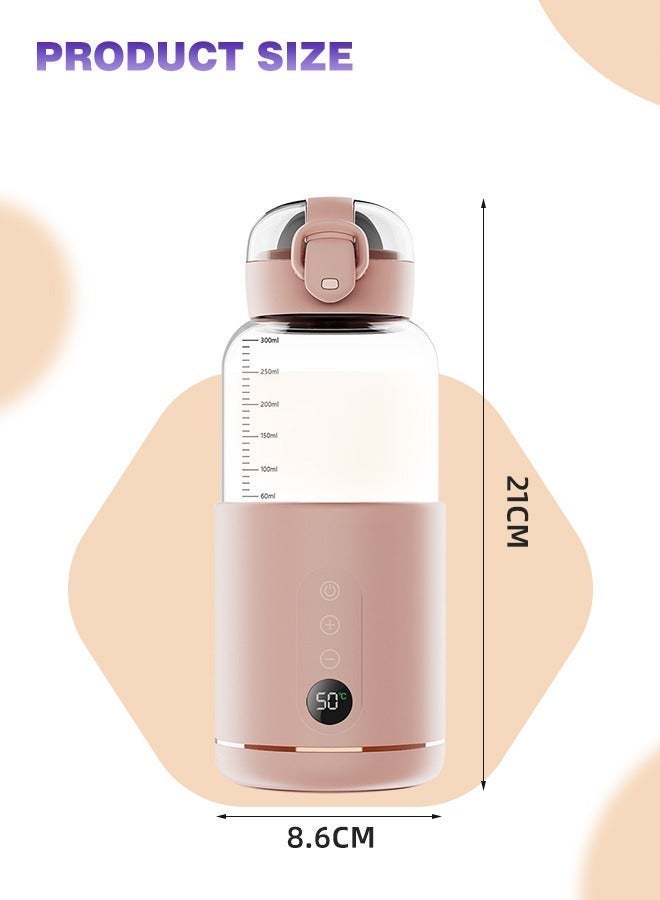Soft Touch 300ML Portable Milk Warmer Cordless Bottle Warmer Fast Heating for Breast Milk Rechargeable Baby Water Warmer Toddler Feeding Bottle Heater for Travel Car Outdoor - Image 2