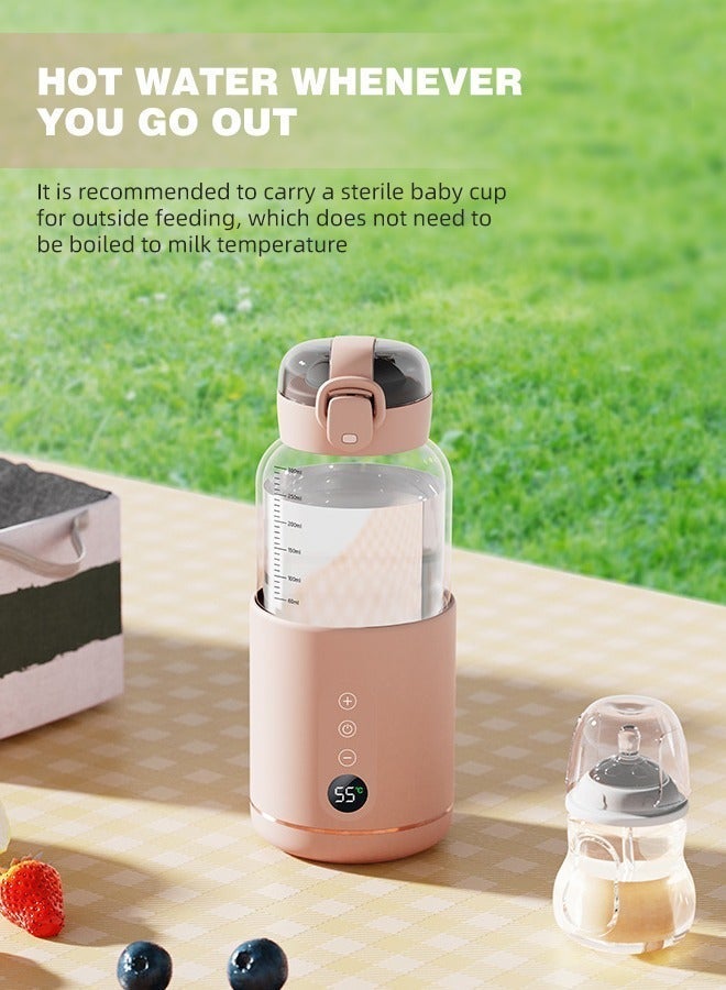 Soft Touch 300ML Portable Milk Warmer Cordless Bottle Warmer Fast Heating for Breast Milk Rechargeable Baby Water Warmer Toddler Feeding Bottle Heater for Travel Car Outdoor - Image 4