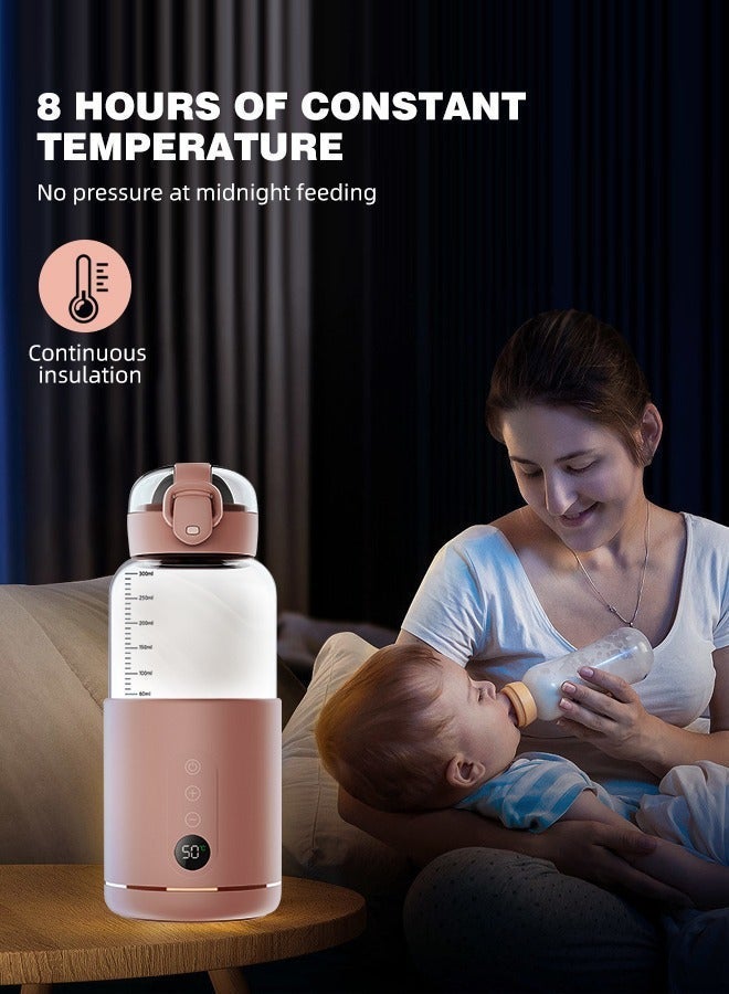 Soft Touch 300ML Portable Milk Warmer Cordless Bottle Warmer Fast Heating for Breast Milk Rechargeable Baby Water Warmer Toddler Feeding Bottle Heater for Travel Car Outdoor - Image 3