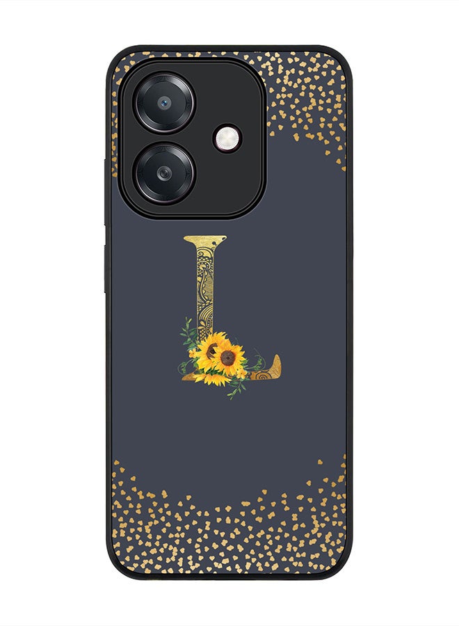 Stylizedd For Oppo A5i Case,Slim fit Camera Protection, Shockproof Thin Phone cover  - Custom Floral Monogram - L  (Grey )