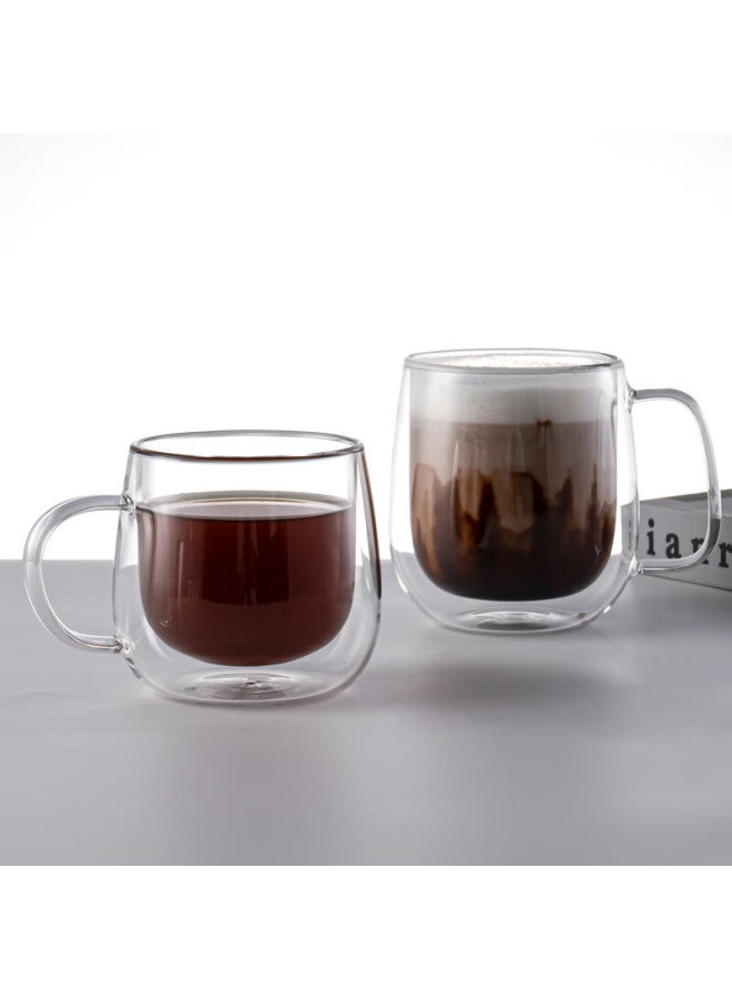 Weimingnuo Heat-resistant Double-layer Glass Coffee Mug With Handle, 300ml Transparent Tea Cup For Home And Office - Image 3