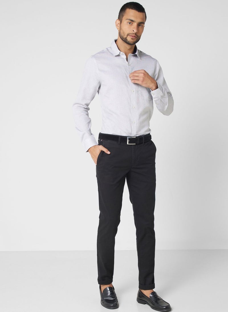 Classic Self Design Pure Cotton Slim Fit Formal Shirt