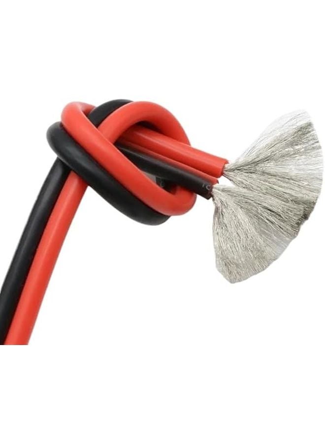 12AWG سلك نحاسي مرن من السيليكون المطاطي، موصل مصباح LED ثنائي السن، أسود وأحمر، طول 1 متر - Image 2