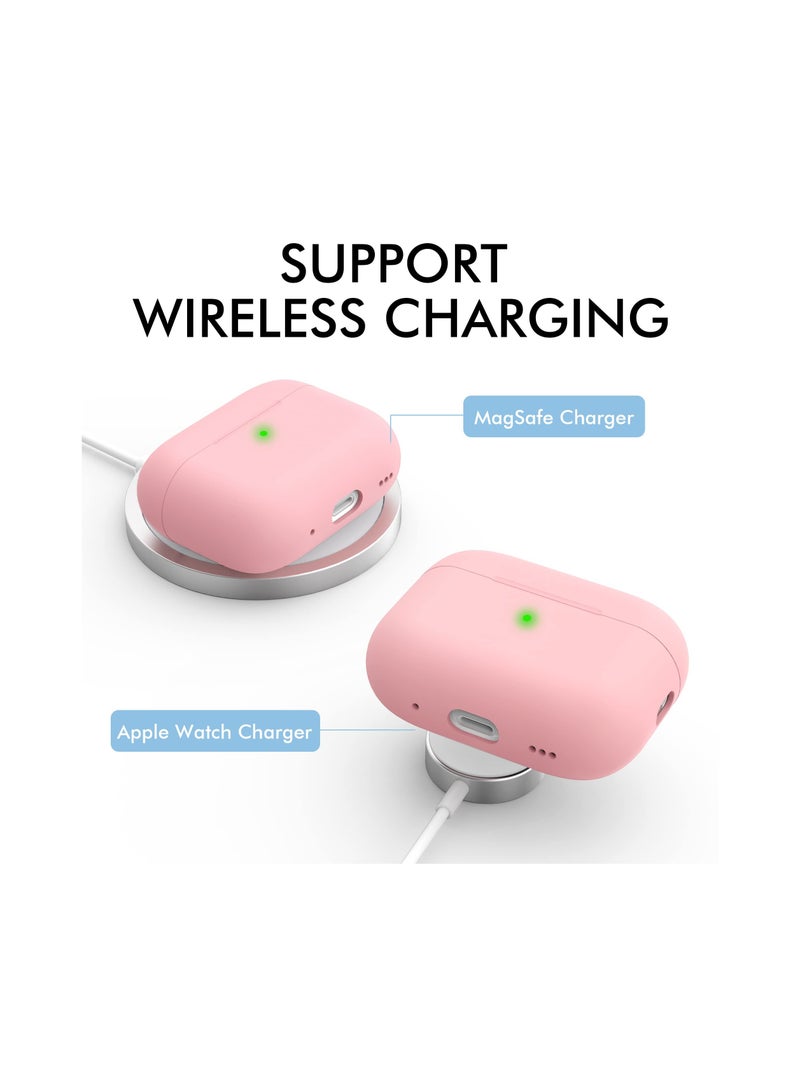 SYOSI AirPods Pro 2 Case Cover 2022, Premium Silicone Case Cover with Lanyard Fully Protective with Front LED Visible (Pink) - Image 4