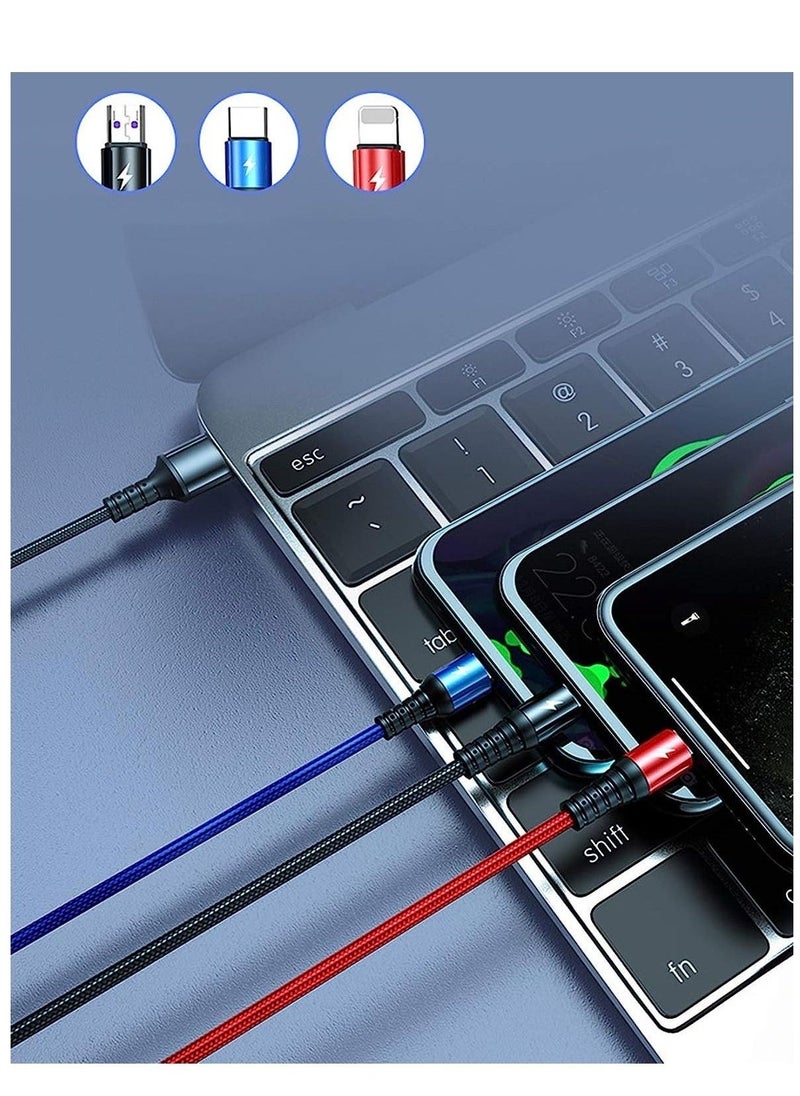 Generic - 3 in 1 Cable, Multiple Charger Cord, Rumanle 1.2m/3.9FT with USB Type C/8-Pin/Micro USB Connector Compatible with iProducts, Android and Type C Smartphones and Tablets - Image 1