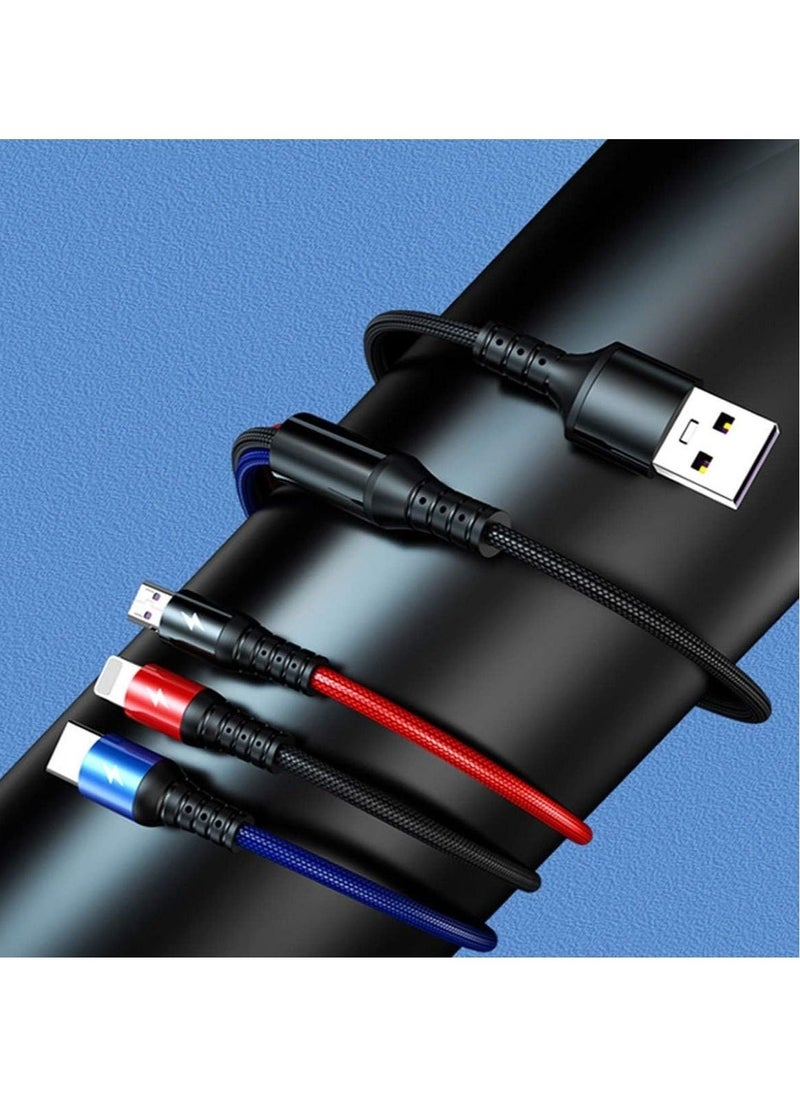 Generic - 3 in 1 Cable, Multiple Charger Cord, Rumanle 1.2m/3.9FT with USB Type C/8-Pin/Micro USB Connector Compatible with iProducts, Android and Type C Smartphones and Tablets - Image 1