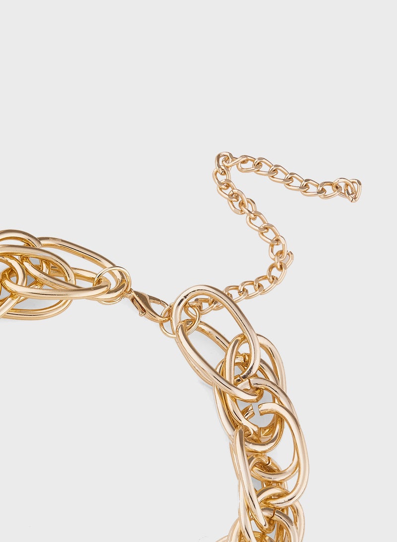 Ginger Chunky Chain Choker Necklace - Image 3