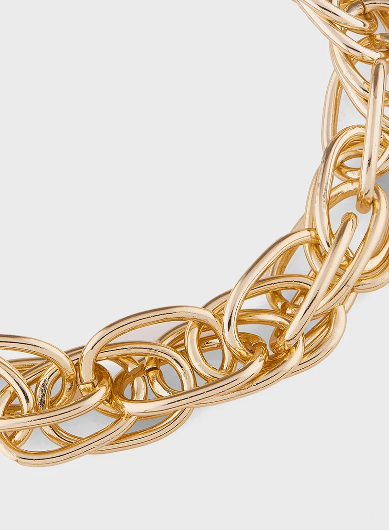 Ginger Chunky Chain Choker Necklace