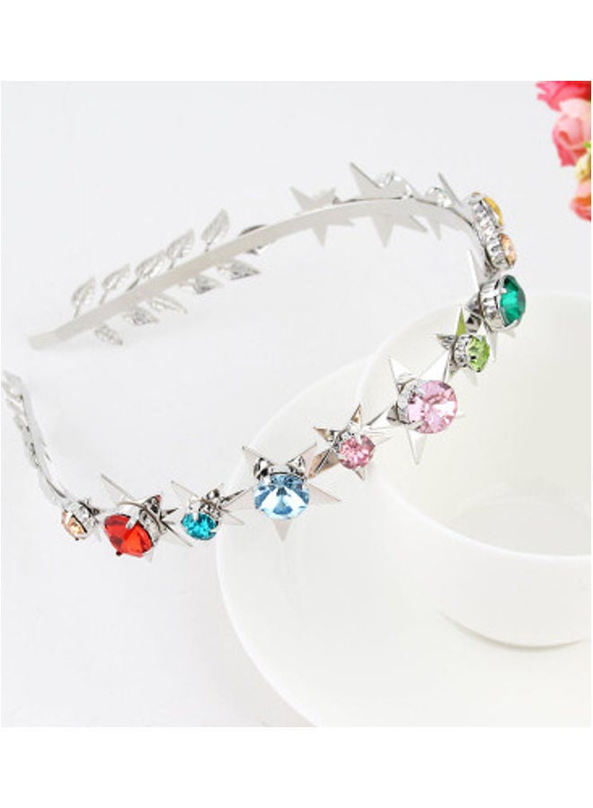 NIBEMINENT Pearl Diamond Edged Hair Band Multicolour