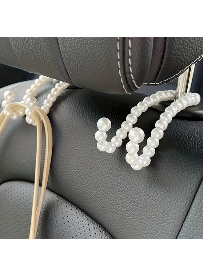2 Car Hook Multi-Functional Creative Rear Seat Back Hooks Stainless Steel White - Image 4
