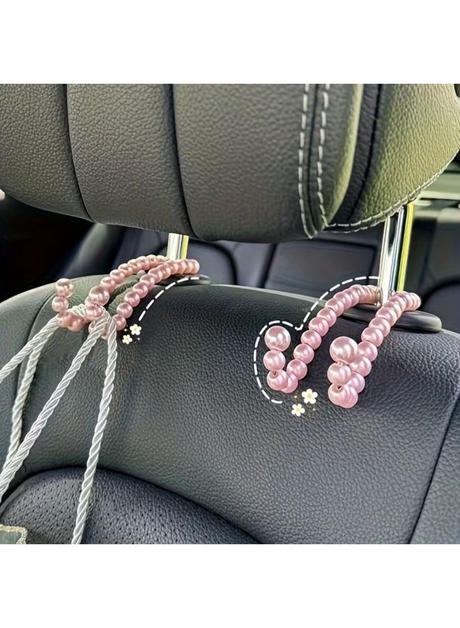 2 Car Hook Multi-Functional Creative Rear Seat Back Hooks Stainless Steel White - Image 2