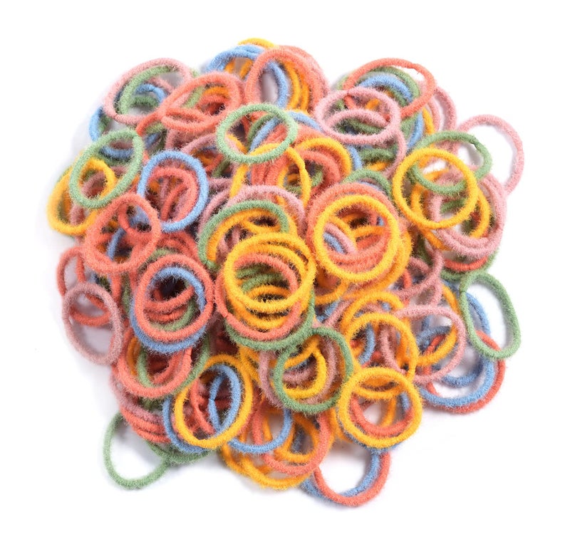 Youxuan Small Hair Elastics for Girls, Soft and Comfy Rubber Bands, 100 PCS Hair Ties, Multi Color - Image 2