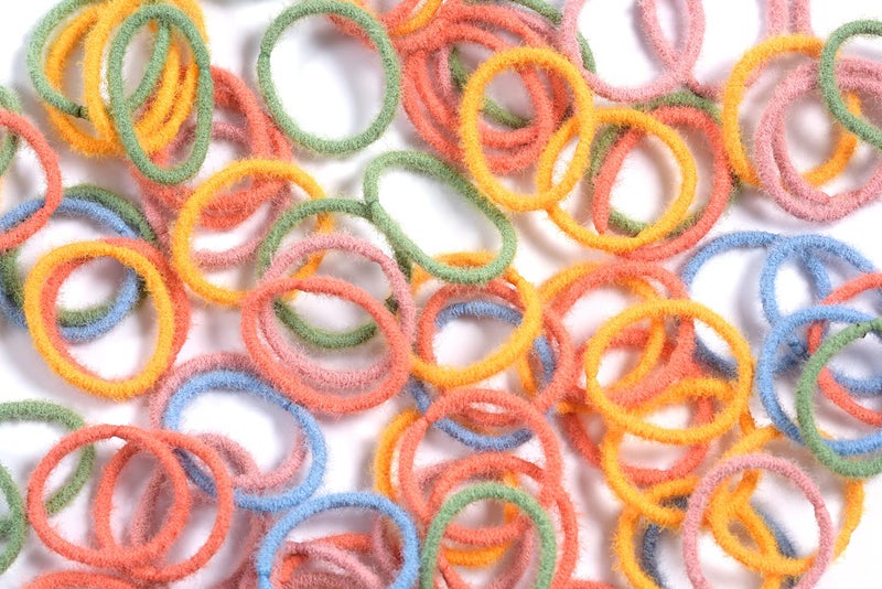 Youxuan Small Hair Elastics for Girls, Soft and Comfy Rubber Bands, 100 PCS Hair Ties, Multi Color - Image 3