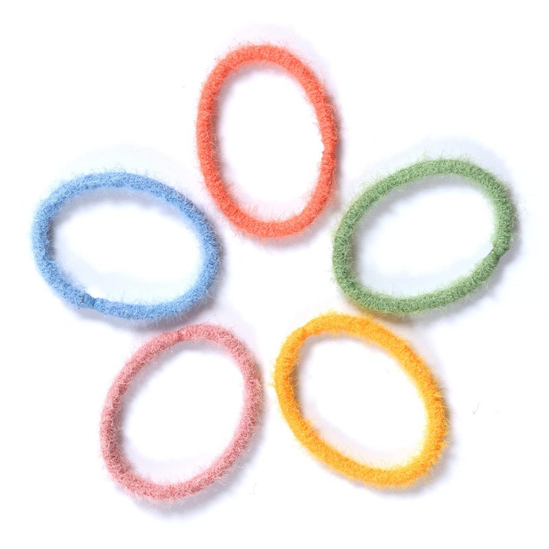 Youxuan Small Hair Elastics for Girls, Soft and Comfy Rubber Bands, 100 PCS Hair Ties, Multi Color - Image 4