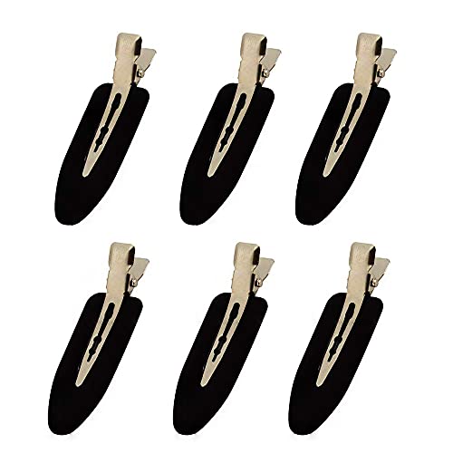 LUOTIVON 6 Pieces No Bend Hair Clips, No Crease Hair Clip for Hairstyling, Makeup Clips for Women and Girls (Black) - Image 1