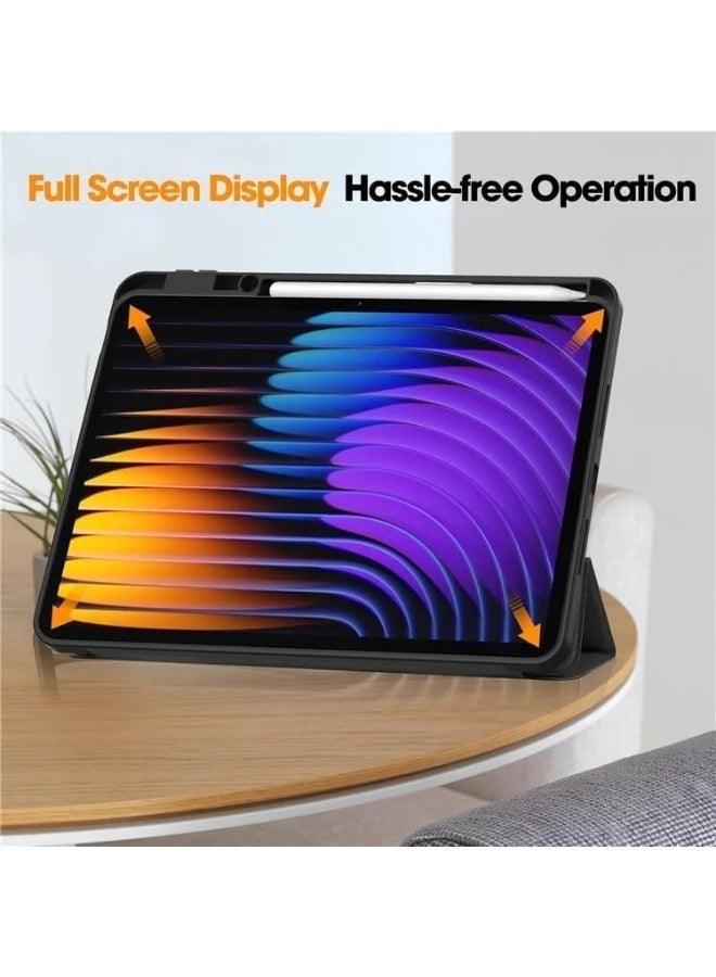 جراب متوافق مع جهاز Xiaomi Pad 8 / Pad 8 Pro 11.2، غطاء قلاب ثلاثي الطيات من الجلد الصناعي PU رفيع مع ظهر من مادة TPU ناعمة، غطاء مقاوم للصدمات لجهاز Xiaomi Pad 8 / Xiaomi Pad 8 Pro - Image 2
