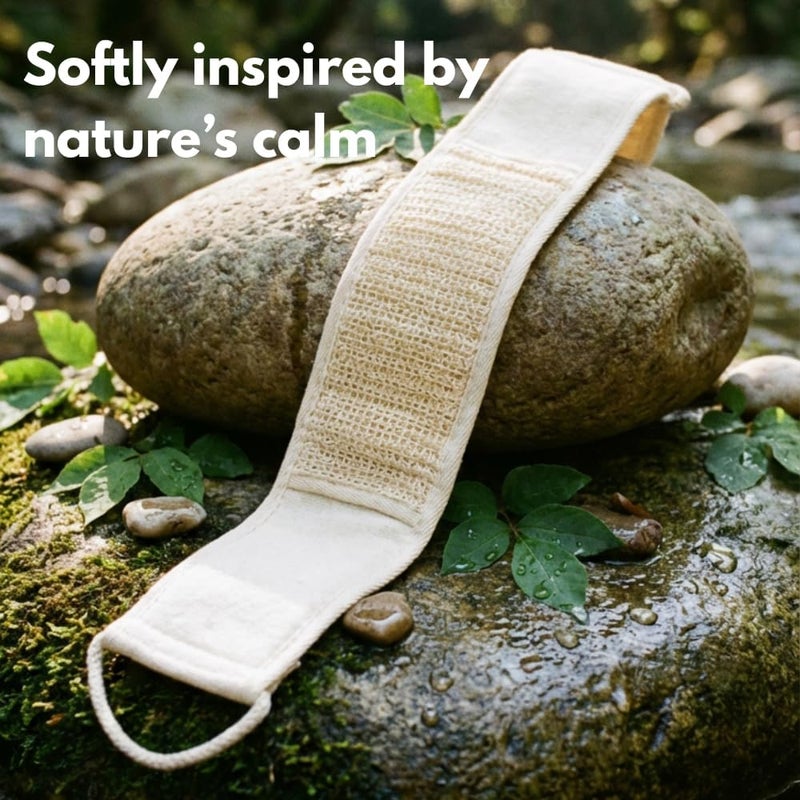 Glitters Exfoliating Back Scrubber Strap – Natural Bath Sponge with Dual Handles for Deep Cleansing - Image 4