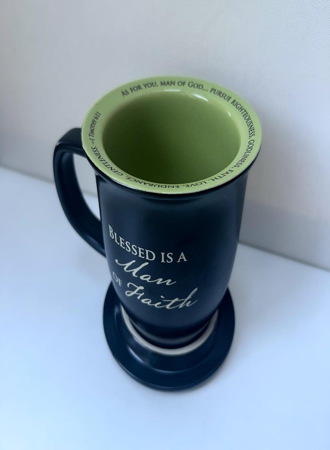 Abbey + CA Gift Man of Faith Ceramic Mug and Coaster Set of 1, Birthday, Christmas, and Father's Day Gift for Christian Men, 14 Ounce, by Abbey Gift - Image 3