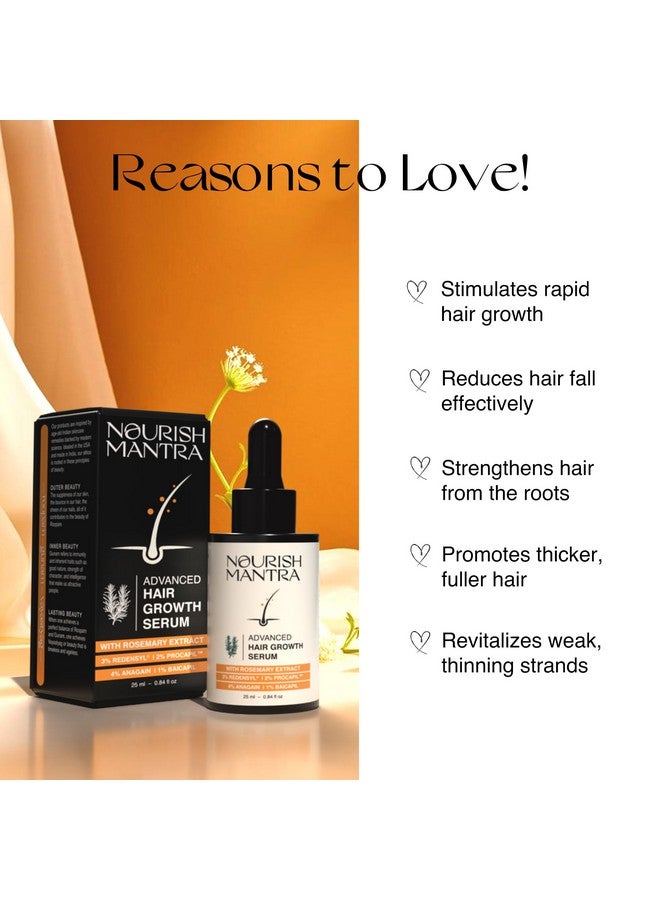 NOURISH MANTRA Advanced Hair Growth Serum With Rosemary Oil| To Increase Hair Growth, Reduce Hair Fall, Improve Hair Density | Enriched With Rosemary & Redensyl | For Men & Women | 25Ml - Image 2