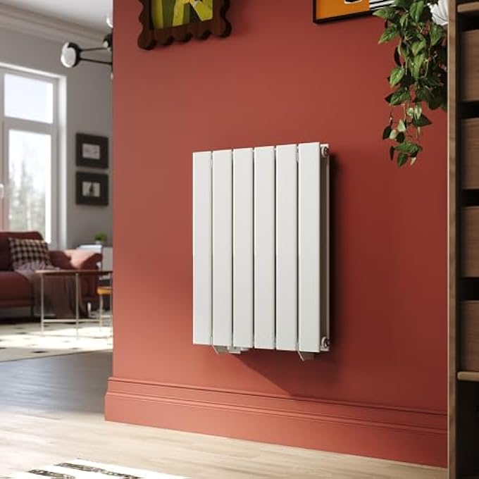 DESIGN RADIATOR 600 X 465 MM WHITE DOUBLE LAYER RADIATOR FLAT SMALL FOR BATHROOM VERTICAL BATHROOM RADIATOR FLAT PANEL RADIATOR FOR BATHROOM FLAT RADIATOR WITH SIDE CONNECTION - Image 3
