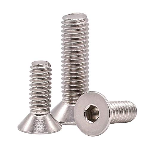 EASTLO 3/8-16 x 1 Flat Countersunk Head Socket Cap Screws, Full Thread, Machine Thread, Allen Hex Drive, 304 Stainless Steel 18-8 SS, 20 PCS - Image 1