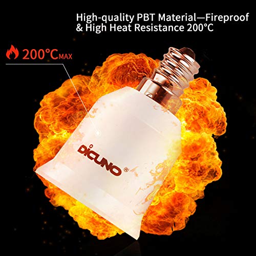 DiCUNO E12 to E26 Socket Adapter, Candelabra E12 to Medium (Standard) E26 Socket Converter, LED Light Bulb Converter, 200W Max, 200℃ Heat Resistant, 6-Pack - Image 5