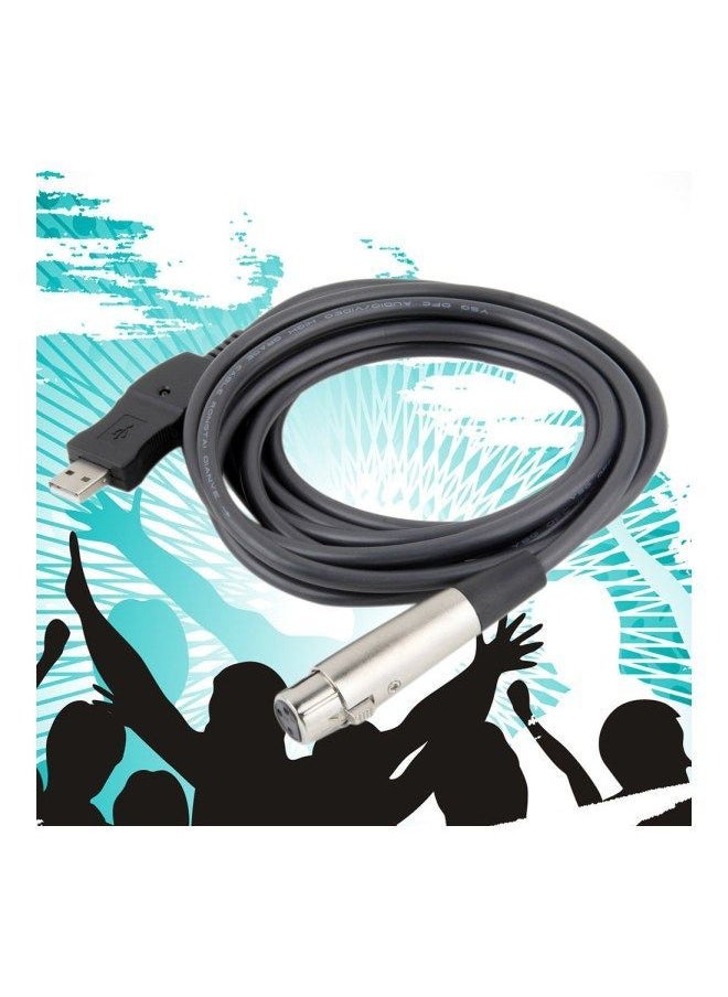 NIBEMINENT XLR Female To USB Male Cable Cord Adapter 3meter Black  - Image 2