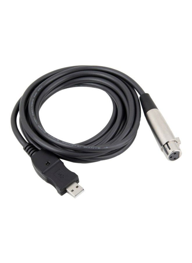 NIBEMINENT XLR Female To USB Male Cable Cord Adapter 3meter Black  - Image 1