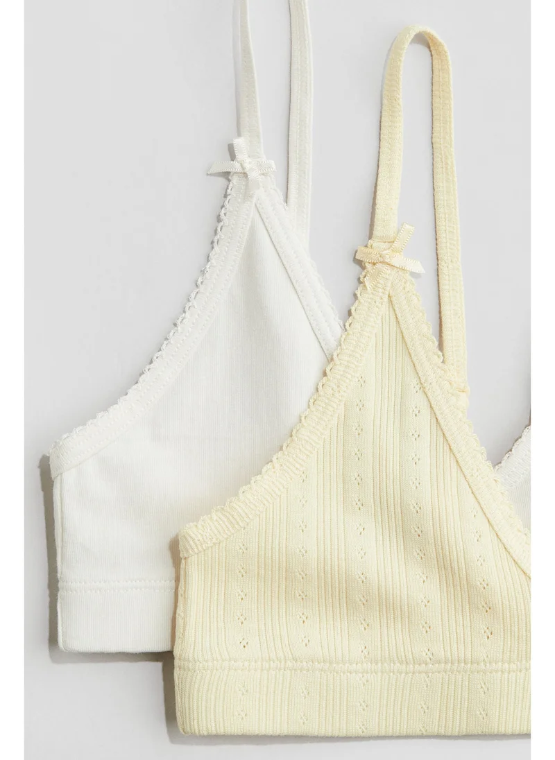 اتش اند ام 2-pack picot-trimmed crop tops
