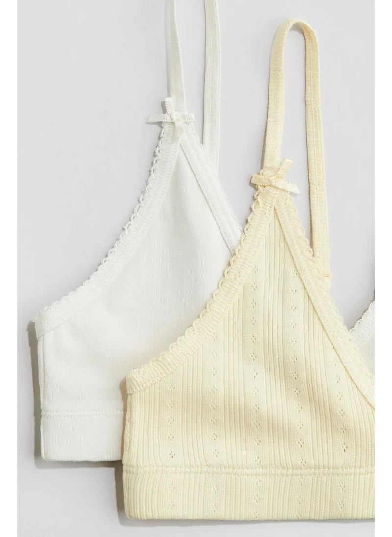 H&M 2-pack picot-trimmed crop tops