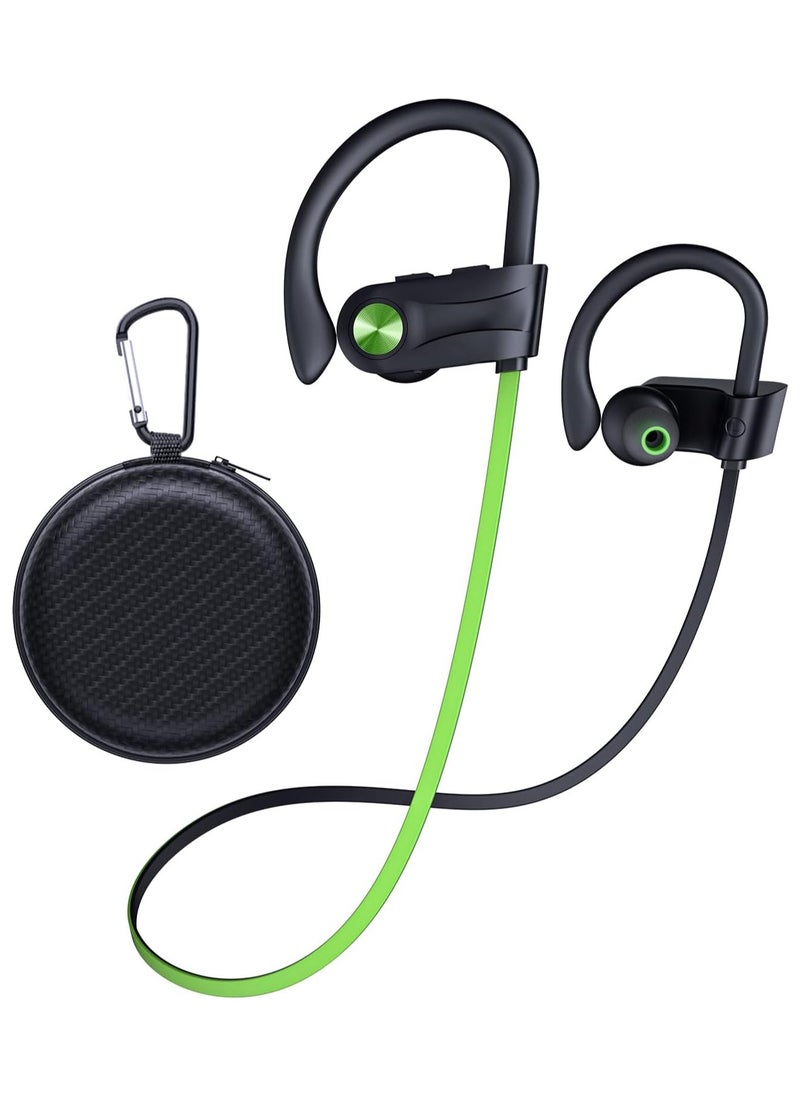 lekikpo Wireless Bluetooth 5.3 Wireless Headphones with 16Hrs Long Battery, Stereo IPX7 Waterproof in-Ear Earphones, Noise Cancelling Headphones for Running, Green  - Image 1