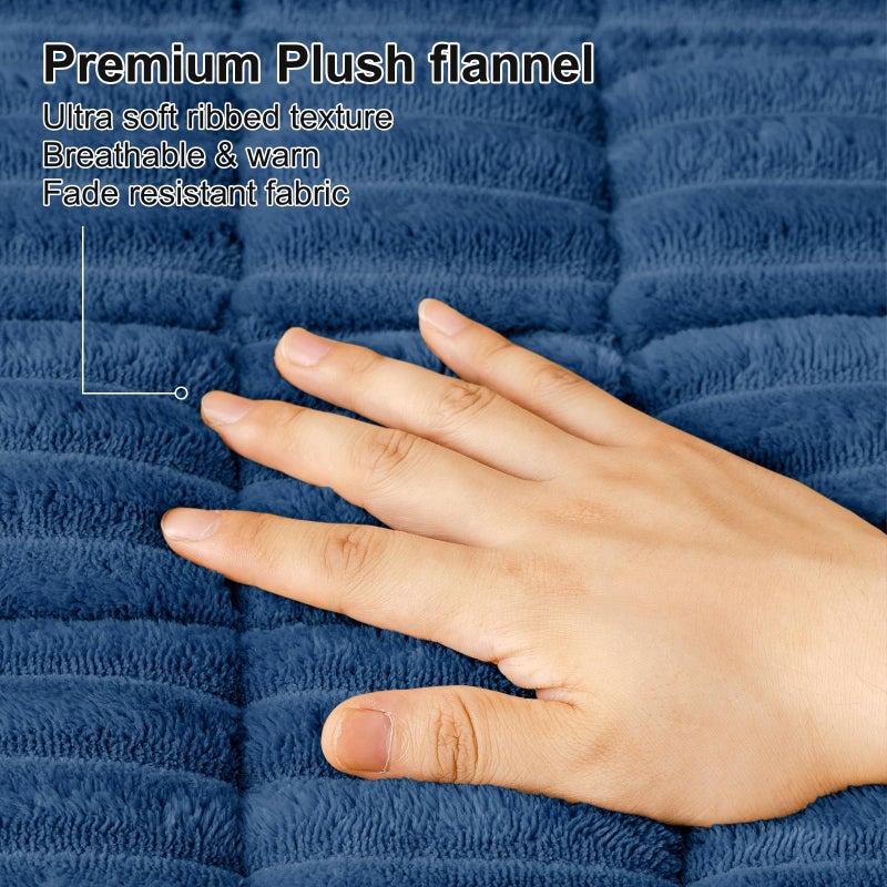 Smiry Couch Cover for Dogs Washable, Non Slip Fuzzy Pet Couch Covers for 3 Cushion Sofa Pet Friendly, Thick Soft Sofa Slipcovers Cushion Protector (Navy Blue, 27.6" x 70.9") - Image 4