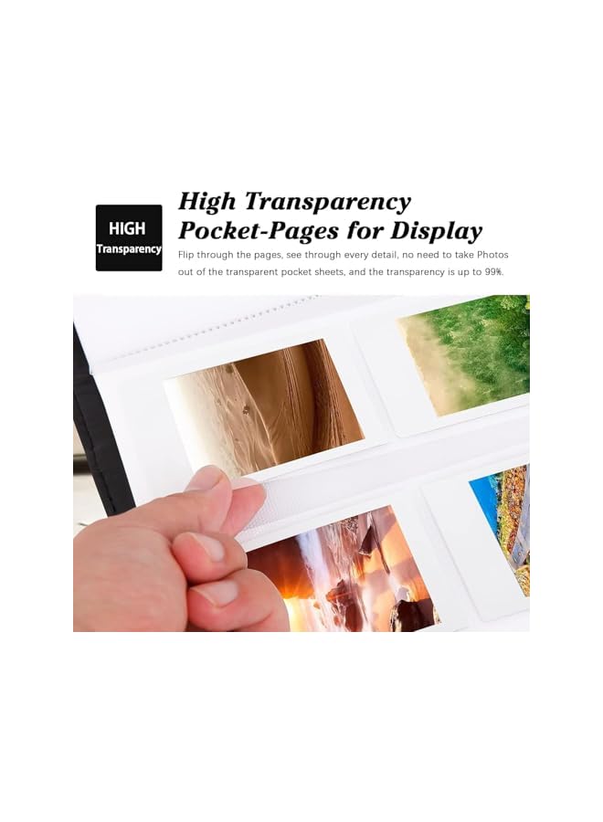 The Bros Photo Albums, Waterproof Large Capacity DIY Albums with Clips, Leather Photocard Holder Book, Simple Design 256 Pockets Photo Album for Family Photos and Wedding Photos Storage - Image 4