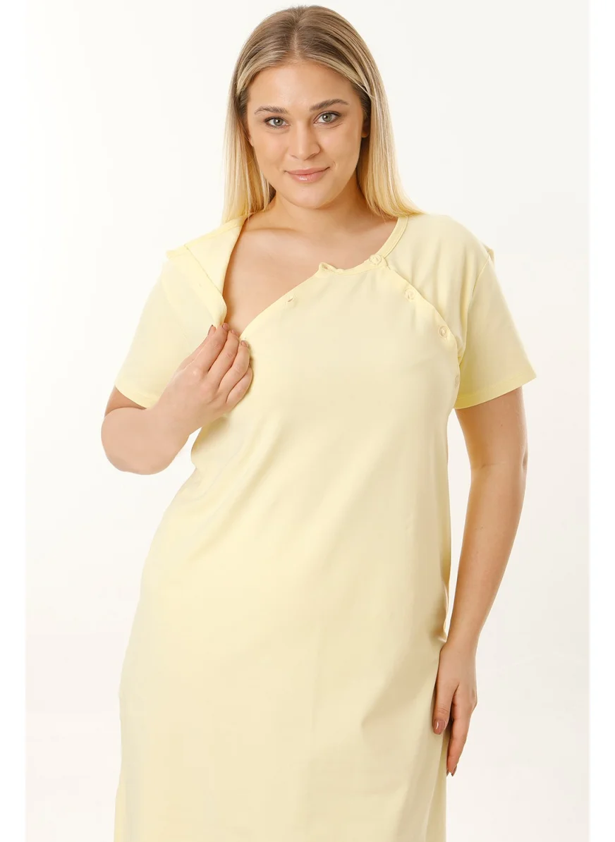 Parlingerie Maternity Nursing Nightgown Short Sleeve Yellow