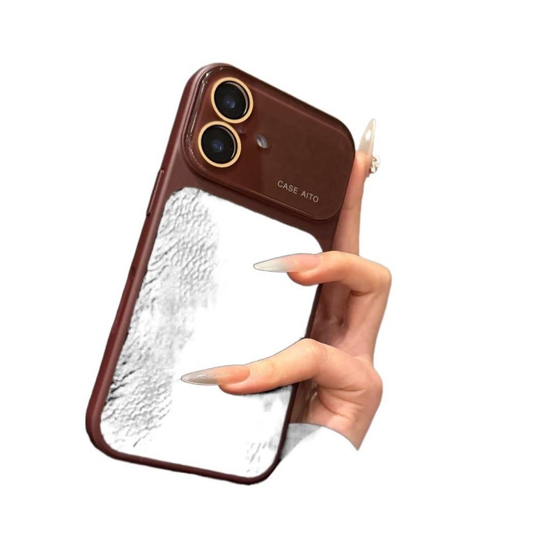 iPhone 15 Pro Max Leather Protective Texture for iPhone 15 15 Plus 15 Pro 15 Pro Max with Vintage Texture and Large Window View and Anti - Image 1