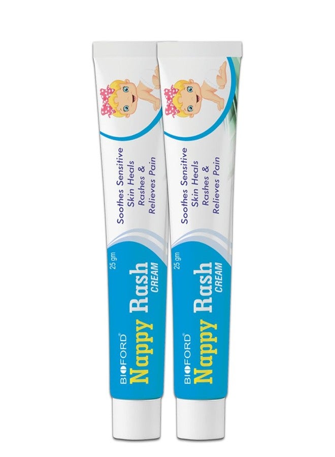 Bioford Nappy Rash Cream for Babies with Aloe Vera, Brahmi & Almond Oil | Soothes & Protects from Rashes, Redness & Irritation | Safe for Sensitive Skin (Pack of 2) - Image 1