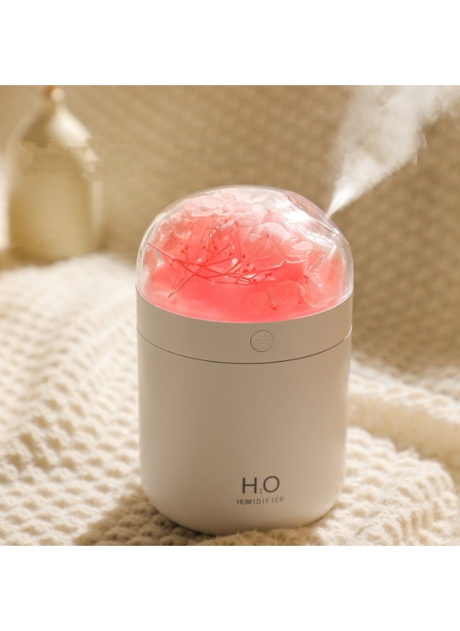 Generic Mini Bedroom Humidifier with Eternal Flower Design, 7 - Color Dreamy Lights, 500ml Large Capacity Water Tank（White）  - Image 1