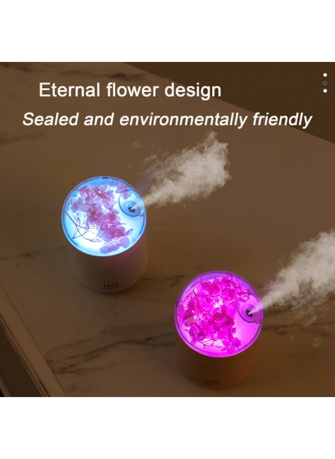 Generic Mini Bedroom Humidifier with Eternal Flower Design, 7 - Color Dreamy Lights, 500ml Large Capacity Water Tank（White）  - Image 2