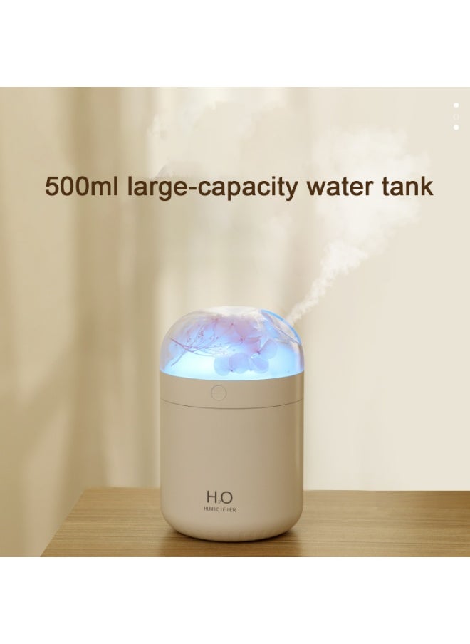 Generic Mini Bedroom Humidifier with Eternal Flower Design, 7 - Color Dreamy Lights, 500ml Large Capacity Water Tank（White）  - Image 3