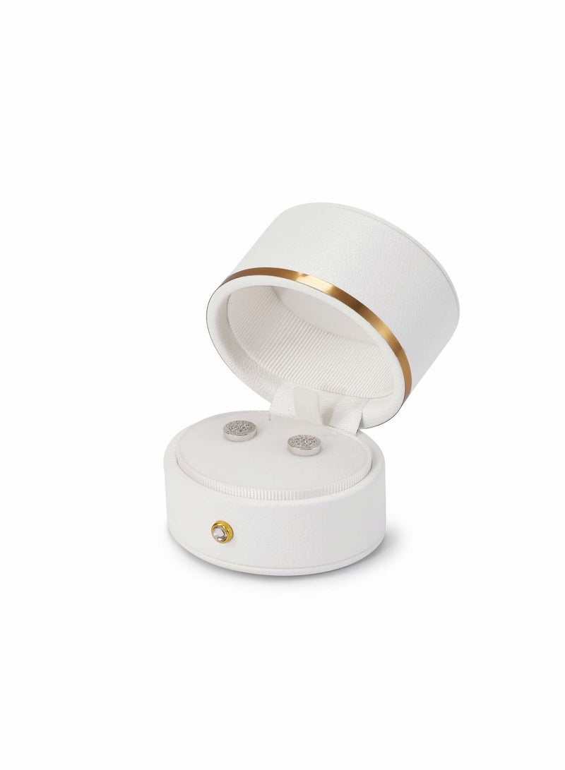 KASTWAVE KASTWAVE Leather Ring Box Engagement Proposal Wedding Ring Gift Box Multifunctional Jewelry Boxes Earring Necklace Gift Box (White)  - Image 5