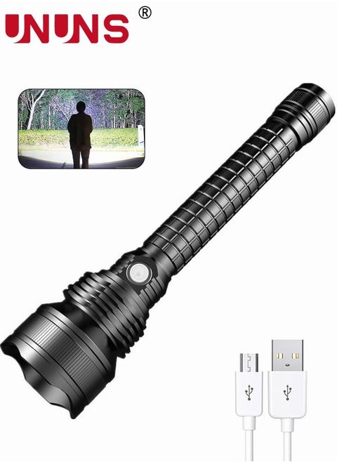 Rechargeable LED Handheld Flashlights,USB Powerful Handheld Uplighting,50000 Lumens Flashlights,5 Modes Lighting,Tactical Flash Light,Waterproof Lamp For Camping Hiking Biking Outdoor Activity