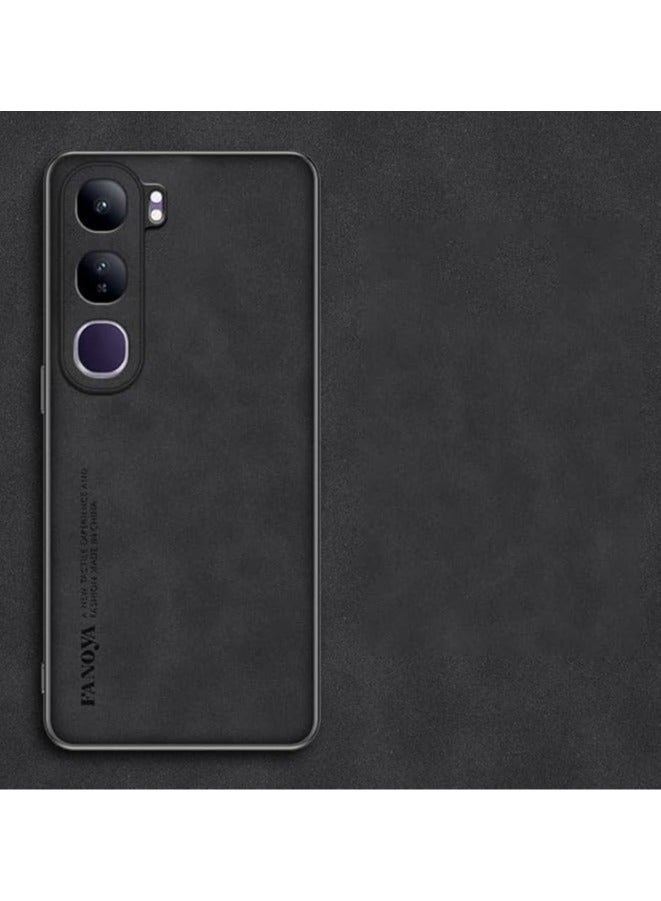 **حافظة متوافقة مع VIVO V40 Lite 5G**، مصنوعة من الجلد الصناعي الفاخر، غلاف هاتف بحماية سيليكون لجهاز VIVO V40 Lite.