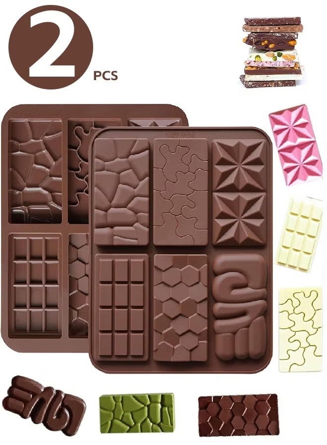 YJ 2 Pcs Silicone Chocolate Molds, Dubai Chocolate Bar Pistachio Kit, Non-Stick, Chocolate Mold for Baking - Image 1