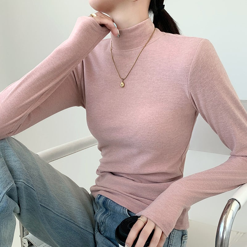 H251 Half Turtleneck Bottoming Shirt, Slim and Stylish Autumn and Winter New Style, Long-Sleeved Warm Autumn Coat, Versatile T-Shirt Top - Image 1