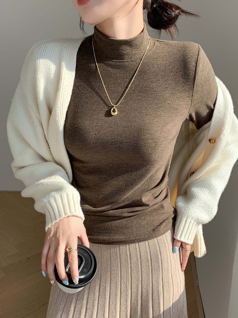 H251 Half Turtleneck Bottoming Shirt, Slim and Stylish Autumn and Winter New Style, Long-Sleeved Warm Autumn Coat, Versatile T-Shirt Top - Image 2