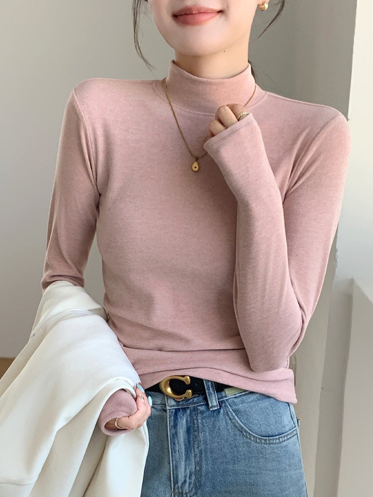 H251 Half Turtleneck Bottoming Shirt, Slim and Stylish Autumn and Winter New Style, Long-Sleeved Warm Autumn Coat, Versatile T-Shirt Top - Image 4