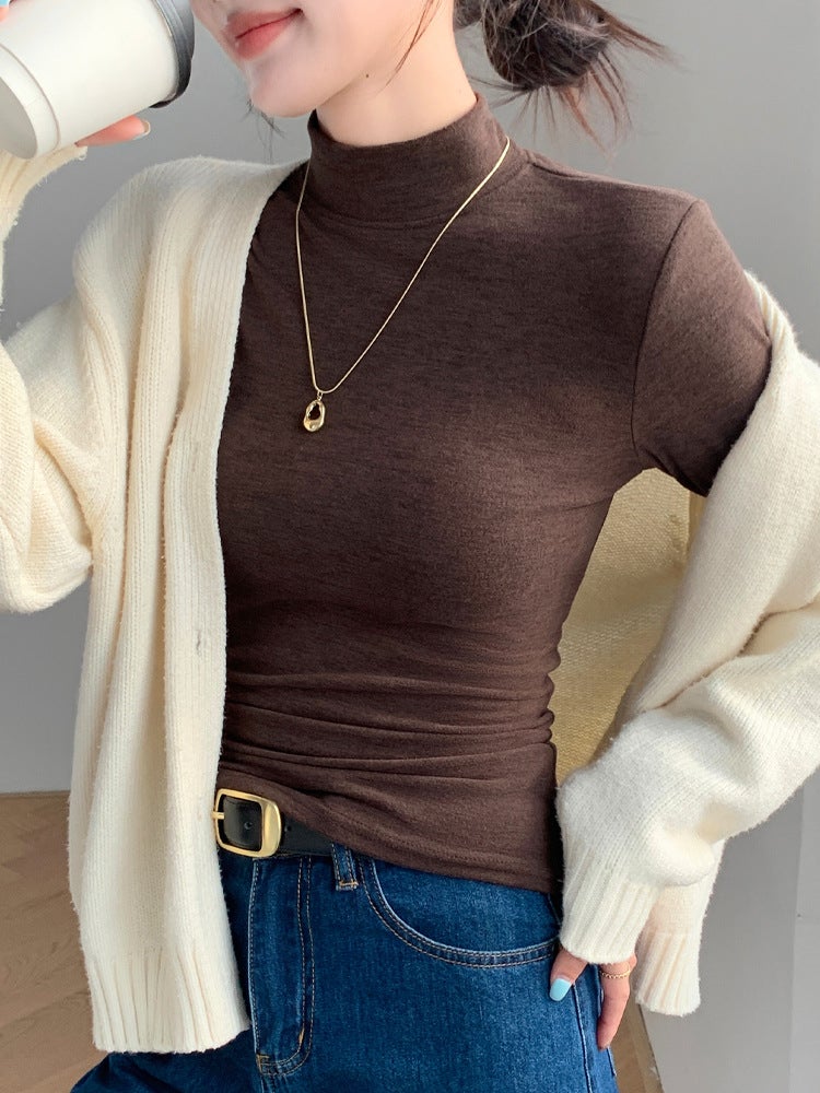 H251 Half Turtleneck Bottoming Shirt, Slim and Stylish Autumn and Winter New Style, Long-Sleeved Warm Autumn Coat, Versatile T-Shirt Top - Image 5