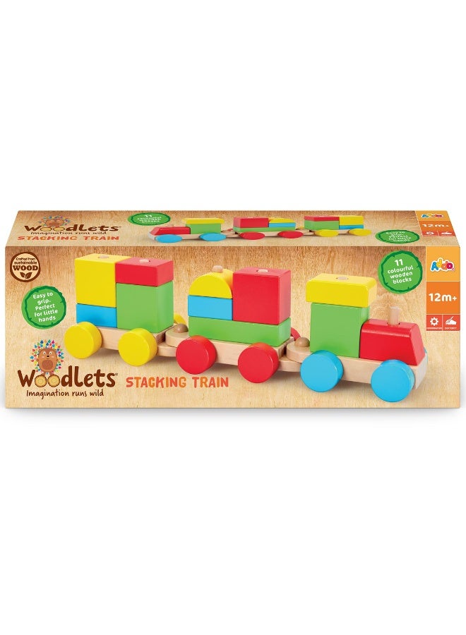ADDO قطارات أدو وودليتس الخشبية القابلة للتكديس | لعبة ما قبل المدرسة | لعبة خشبية للأطفال الصغار | لعبة تفاعلية | لعبة تعليمية مبكرة | تساعد في تطوير المهارات الحركية | هدية مثالية للرضع والأطفال الصغار - Image 2